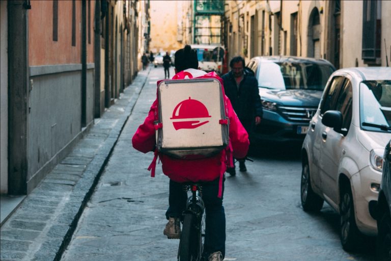 delivery boy on cycle