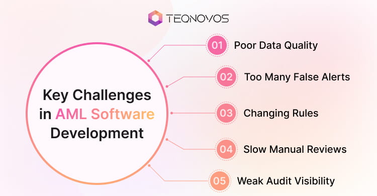 Key Challenges in AML Software Development - Teqnovos